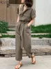 Damen Overalls Strampler Mode Sommer Overalls ZANZEA Kurzarm Strampler Damen Urlaub Playsuits Taschen Elegante Urlaubsoveralls Lose 230422