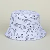 Brede rand hoeden Casual zomer met dubbele hoed met dubbele hoed bucket voor vrouwen mode buiten katoen vouw meisjes zon strand visser bekken pet