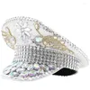 Berets Sequins Hat For Lady Wedding Bride Glittering Sergeant Novelty Birthday Party Captain Night Club