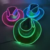 Chapeaux de fête Mode sans fil Pearlescent Cowboy Hat escent Props Light Up Cap Glowing pour Neon NightClub 231122