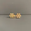 Stud Earrings Simple Cute Gold Color Matte Snowflake Shape Earring For Women Girl Small Stainsteel Steel Ear Cuff Jewelry