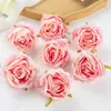 Fiori decorativi 5 pezzi 6 cm artificiale retrò curling rosa testa di fiore fai da te fatto a mano ghirlanda decorazione materiale accessori da sposa