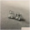 Stud Stud Radiant Cut 2Ct Diamond Earring 100 Real 925 Sterling Sier Jewelry Promise Engagement Earrings For Women Bridal Drop Del Dro Dhjx6