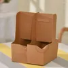 Opakowanie prezentowe 2pcs Kraft Paper Cup Holder Pudełka na torebkę Flower Bukiet Floral Buquet Art