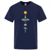 Camisetas masculinas Planetas de sistema solar cósmico Princip Man Camise