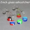 Accessoires pour fumeurs Glass Reclaim Catcher attrape-cendres fait à la main avec des clous Quartz Banger de 4 mm et des récipients en silicone pour dab rig bong