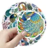 52pcs different forms of peacocks graffiti Waterproof PVC Stickers Pack For Fridge Car Suitcase Laptop Notebook Cup Phone Desk Bicycle Skateboard case.