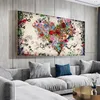 Ddhh imagem de arte de parede impressão em tela amor pintura abstrata colorida coração flores posters impressões para sala de estar casa sem moldura1286m