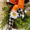 Decorative Flowers Easter Ear Artificial Wreath Home Decoration Door Window Hanging Carrot Small Daisy Black White Bow Plant