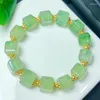 Link bransoletki naturalne prehnite kostki bransoletki sznur Uraks ręcznie robiony wróżka energia kobieta amulet biżuteria prezent 1pcs 5 mm