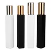 10ml Matte Black Glass Spray Perfume Bottles Square Bottle Portable Refillable Cosmetic Dispenser Containers Lndkt