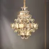 Kroonluchters Europeaan Shining Crystal Lamps American Modern Chandelier Lights armatuur LED Luxe Home Decor Luster Luminaria