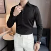 Men's Casual Shirts Luxury Fashion Embroidery Shirt High Quality Business Slim Fit Long Sleeve Social Dress Chemise Homme 4XL-M