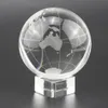 Articles de nouveauté K9 Cristal Verre Terre Modèle Pographie Lentille Boule Créative Cadeau De Noël Décoration De Bureau À Domicile Sphère 80mm Globe Avec Sta304E