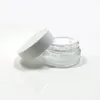5G kosmetyczne słoiki pojemnik na krem ​​przezroczysty/mroczny szklany butelka z białymi pokrywkami pp pokrywa wewnętrzna dla kremu do twarzy/rąk qbsep
