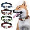 Hundhalsar Leashes Nylon Dog Collar Personlig PET -krage Graverad ID -tikplatta Reflekterande för små medium stora hundar Pitbull Pug 230422