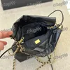 Mini Crossbody Women 22 Shoulder Bag Black Lettered Luxury Designer Bag Gold Hardware Caviar Leather Quilted Handbag Classic Handheld Fanny Pack Key Pouch 20cm