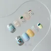 False Nails Wearable Handmade Short Cute Tip Press On Colorful Art Design Kawaii Full Cover Reusable Fake Nail Tips For Girls