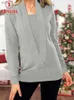 Kvinnors tröjor Fashion Solid Color Sweaters For Women Patchwork Design V-Neck Long Sle Spring Autumn Casual Pullovers Topl231122
