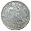 US Liberty Seated Dime 1881 P S Craft versilberte Kopiermünzen, Metallstempelherstellungsfabrik 319z