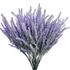 Decorative Flowers Artificial Flower Plastic Flocking Lavender Bouquet Wedding Party Outdoor Indoor For Home Table Decoration Valentine's