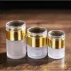 Bottiglie di crema in barattolo di vetro smerigliato Vasetti cosmetici rotondi Bottiglia di crema per il viso per le mani Vasetti da 20g-30g-50g con tappo acrilico oro/argento/bianco Rivestimento in PP Jewc