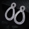 Brincos de zircônia cúbica pave configuração baguette pedras brinco s para mulheres dubai nupcial aretes de mujer modernos e7644