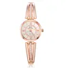 Avanadores de punho feminino Relogio Women Dress Watch Quartz Rose Gold Goldes Crystal saati marca feminina aço inoxidável Analog Mujer