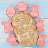 Baking Moulds 8/10PCS Easter Eggs Cutter 3D Embossers Cookie Biscuit Mold Set Cartoon Cookies Mould Handmade Pressing Kitchen DIY Baking Tools 230421