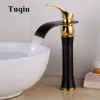 Rubinetto per lavabo Maniglia singola Rubinetto per lavabo a cascata in ottone oro nero Rubinetti per bagno freddo Lavandino Rubinetto a cascata Scarico2787