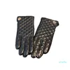 Luxury designer gloves leather padded winter gloves fashionable and versatile classic women's glovess warm windproof