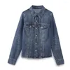 Kvinnors blusar Autumn Style European och American Fashion Denim Shirt Tops for Women