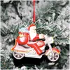 Creative Santa Claus Motorcycle Christmas Decorations Diy Party Home Decoration Tree Pendants Drop Delivery Dhs7H