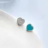 Classic Luxury T Peach Heart Earring Back Earrings for women fashion charm Single Diamond Green High quality designer Jewelry Earrings