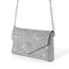 Avondtassen Strass Dames Glanzende avondenvelop Clutch Bag Dames Glitter Handtas Designer Tas Feestportemonnee Tote Telefoonportemonnee Goud Zilver 231122