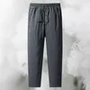 Pantalon pour homme Couleur unie Chaud et confortable Pantalon de survêtement d'hiver avec poches élastiques à la taille Idéal pour le jogging Exercice Tenue décontracté Renforcé