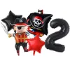 Feestdecoratie 4/5 stuks Halloween Piratenboot Ballonset 32 inch Zwart Rood 0-9 Aantal Jongens Verjaardag Babyshower Kinderhelium