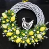 Dekorativa blommor påskkransfestivaler eldstäder 27 cm diameter akrylmaterial fjäril