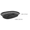 Dinnerware Sets 12 Pcs French Fries Hamburger Basket Dessert Dishes Trays Black Plastic Plates Snack Fruit Baskets Storage Bins