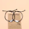 Link Bracelets 2pcs 약속 친구 플래티넘 도금 한 부부 자매 자매 어머니 어린이 팔찌를위한 우정 선물