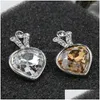 Boucles d'oreilles Stud Er-00604 Coréen Cristal Cadeau De Mariage Coeur Boucles D'oreilles Bijoux De Mode 2023 Articles Femmes En Gros En BK Drop Livraison J Dhtua