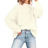 Maglioni da donna Camicetta Tinta unita collo semi alto manica lunga maglione pullover in maglia ampia anni '90 Assolutamente creativo