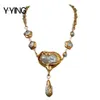 Colliers Yying Cultured White Keshi Fleur Perle Chaîne Collier Big Perle Pendentif 20 231121