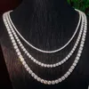 Ice Out Vvs Moissanite Tennis Chain 2mm-5mm Lab Grown Diamond Tennis Necklace 925 Sterling Silver Necklace Wholesale in Stock