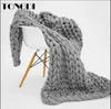 Blankets TONGDI Soft Warm Large Handmade Knitted Coarse Woolen Blanket Pretty Gift For Winter Bed Sofa Girl All Season Sleeping Bag 231122