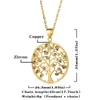 Pendentif Colliers Arbre de vie Exquis Plaque d'or 18 carats Gothique Femmes Bijoux Élégant Cuivre Incrustation Zircon Collier 2023 Tendance