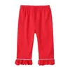 Pyjamas enfants noël rouge revers pyjama ensemble à manches longues toppants préscolaire filles et garçons famille pyjamas 231122