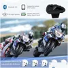 Motorrad-Gegensprechanlage Walkie Talkie Xinowy V8 1200M Bluetooth-Helm-Headset für 5 Fahrer Gegensprechanlage Nfc/Telecontrol Fernbedienung Fm Dhgom