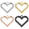 Pendant Necklaces 1Pcs Three Color Heart Glass Picture Living Locket For Women Floating Medaillon Relicario Couple Collier Jewelry Bulk