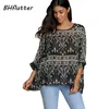 Blouses Femmes BHflutter Femmes Summer Tops Tees Style 2023 Batwing Casual Chemisier en mousseline de soie Chemise 4XL 5XL 6XL Plus Taille Vêtements